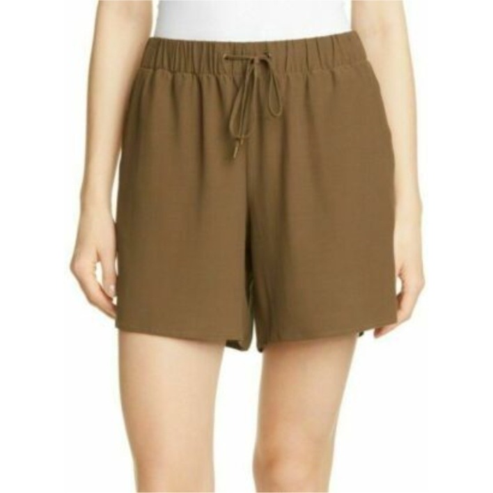 Eileen Fisher Women's Medium Brown Tencel Lyocell Drawstring Pull On Shorts